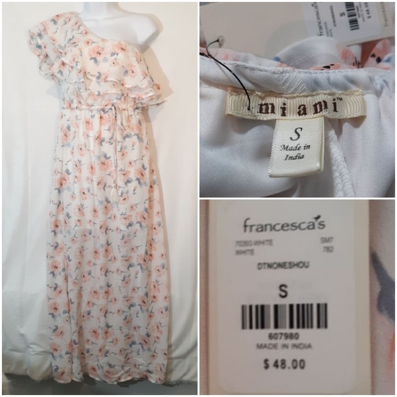 Francesca's Collections Dresses & Skirts - Miami's Ruffled One Shoulder Maxi Dress